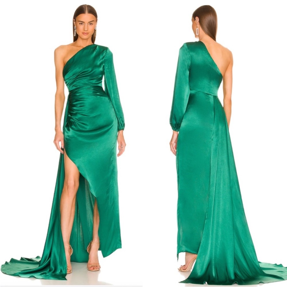 NEW NWT Michael Costello Heather Gown in Green Maxi Dress